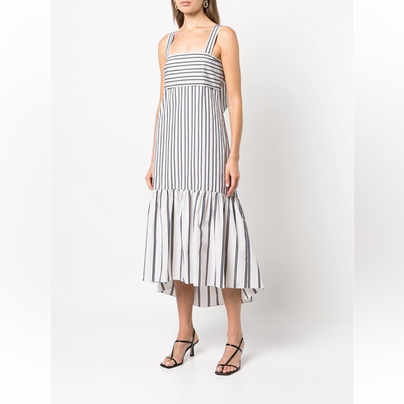 NWT Theory stripe-print-tie-back dress - Picture 2 of 7